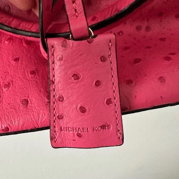 MICHAEL Michael Kors Hamilton North South Tote pink ostrich-embossed leather - Picture 4 of 7